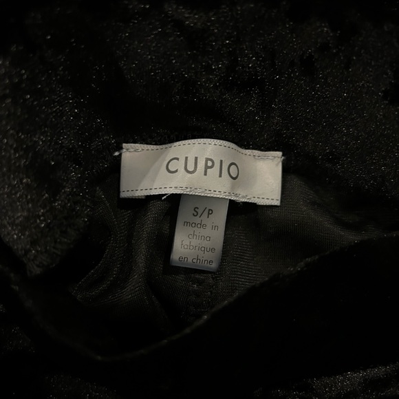 Black Wide Leg Crushed Velvet Pants - Picture 3 of 3